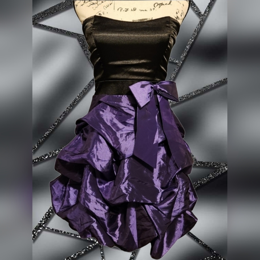 Trixxi Silk Ruffle Strapless Dress
